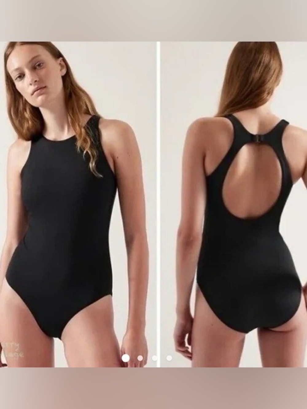 Athleta Maldives Black High-Neck One-Piece Swimsuit – Small